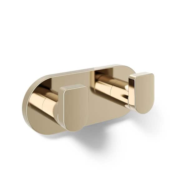 KOHLER Composed Knob Double Robe Hook in Vibrant French Gold 73146