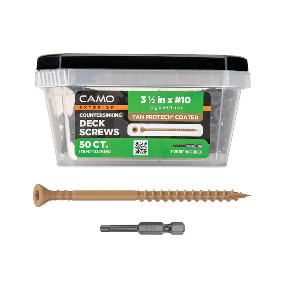 "#10 x 3-1/2 in. Tan ACQ Rated Star Drive Flat Head Wood Deck Screw (50-Piece)" price history on PriceWatchPro