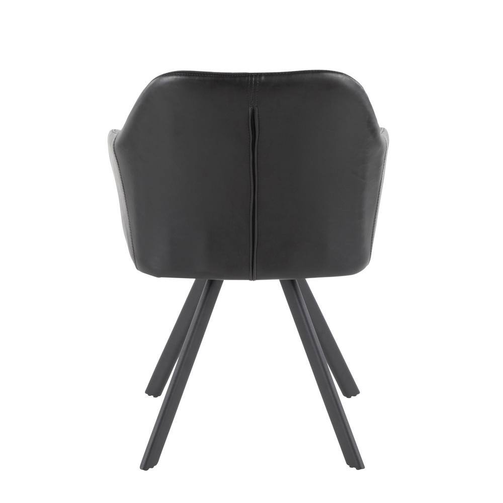 Modern Splayed-Leg High Chair in Black Faux Leather