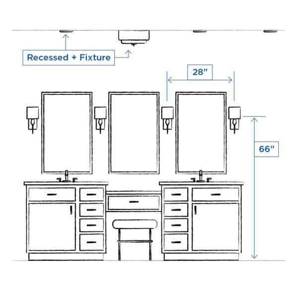48" Brushed Nickel 6-Light Bath Vanity with Alabaster Glass