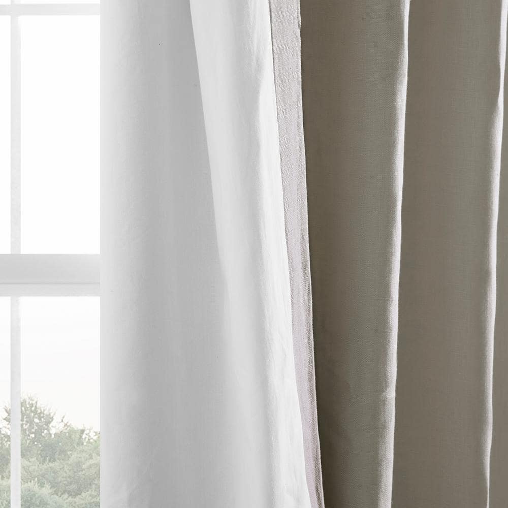 Fresh Khaki 96" Linen Room Darkening Curtain Panel