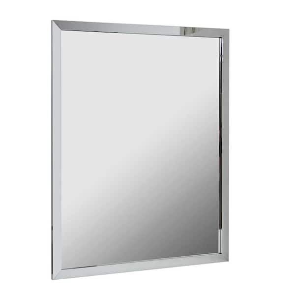 CRAFT + MAIN Reflections 24 in. W x 30 in. H Single Framed Wall Mirror in Chrome
