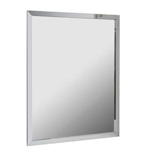 Reflections 24 in. W x 30 in. H Single Framed Wall Mirror in Chrome