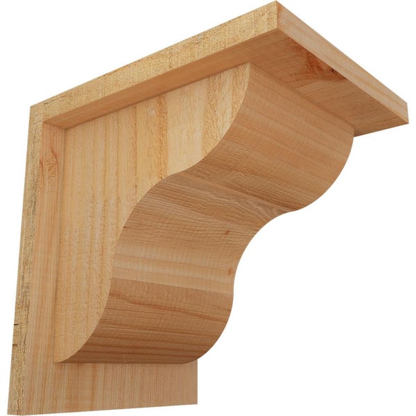 Ekena Millwork 8 in. x 10 in. x 10 in. Douglas Fir Carmel Rough Sawn Corbel with Backplate