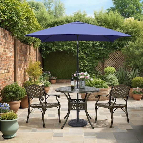 Maypex 6.5 ft. Steel Crank and Tilt Square Market Patio Umbrella in Navy