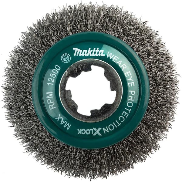 Makita X-Lock 4 in. Carbon Steel Crimped Wire Bevel Brush