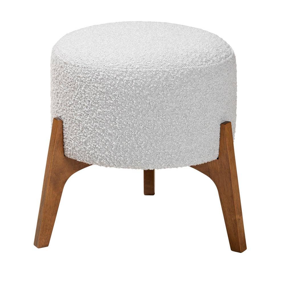 Corrigan Studio® Round Ottoman Foot Rest Stool, Small Fabric Footstool With  Non-Skid Wood Legs, Beige & Reviews