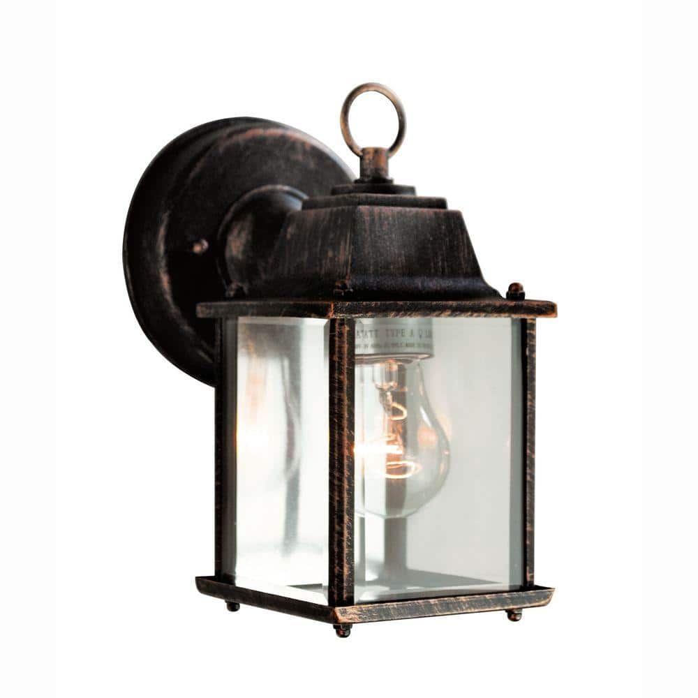 UPC 736916548205 product image for Patrician 8 in. Black Copper Outdoor Hardwired Wall Lantern Sconce with No Bulbs | upcitemdb.com