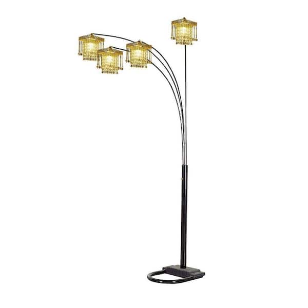 ORE International 84 in. 5 Arms Arch Black Floor Lamp