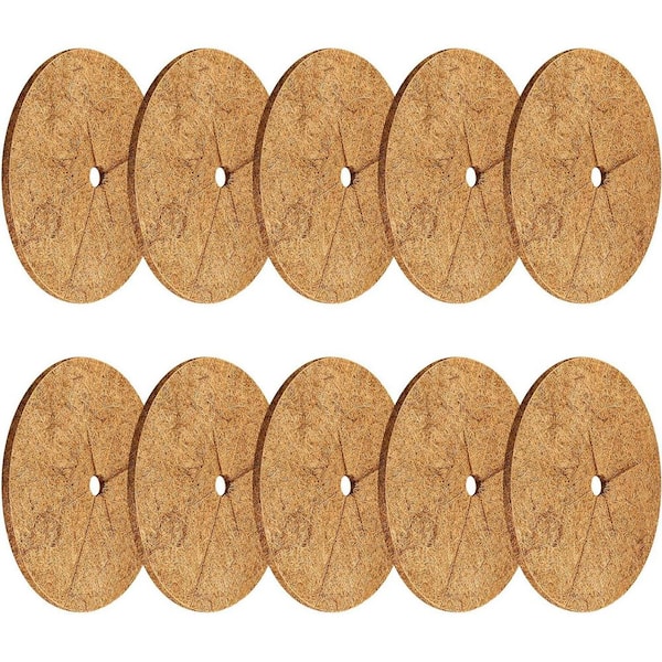 6 in. Coconut Fiber Mulch Tree Ring Protector Mat Coco Coir Tree Protection (10-Pack)