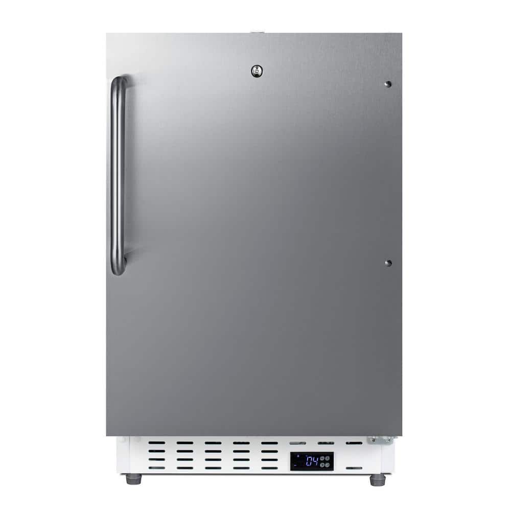 Summit Appliance 20 in. W 3.32 cu. ft. Commercial Mini Refrigerator without Freezer in Stainless Steel, Silver
