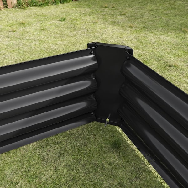 Unbranded - 71 in. L x 36 in. W x 12 in. H Black Outdoor Metal Raised Garden Bed, Planter Box for Vegetables, Flowers, Herbs, Plants