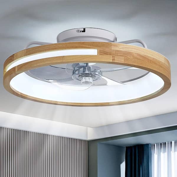 28 in. Brown Flush Mount crystal Standard ceiling Fan with Integrated LED Light Fandelier Ceiling Fan Light Kit