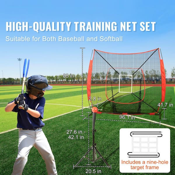 SVOPES 7 ft. x 7 ft. Portable Baseball Practice Net, Training Equipment for Hitting, Catching, Pitching, Includes Carry Bag 77YCDPJXLW77KXG8YV0-1021