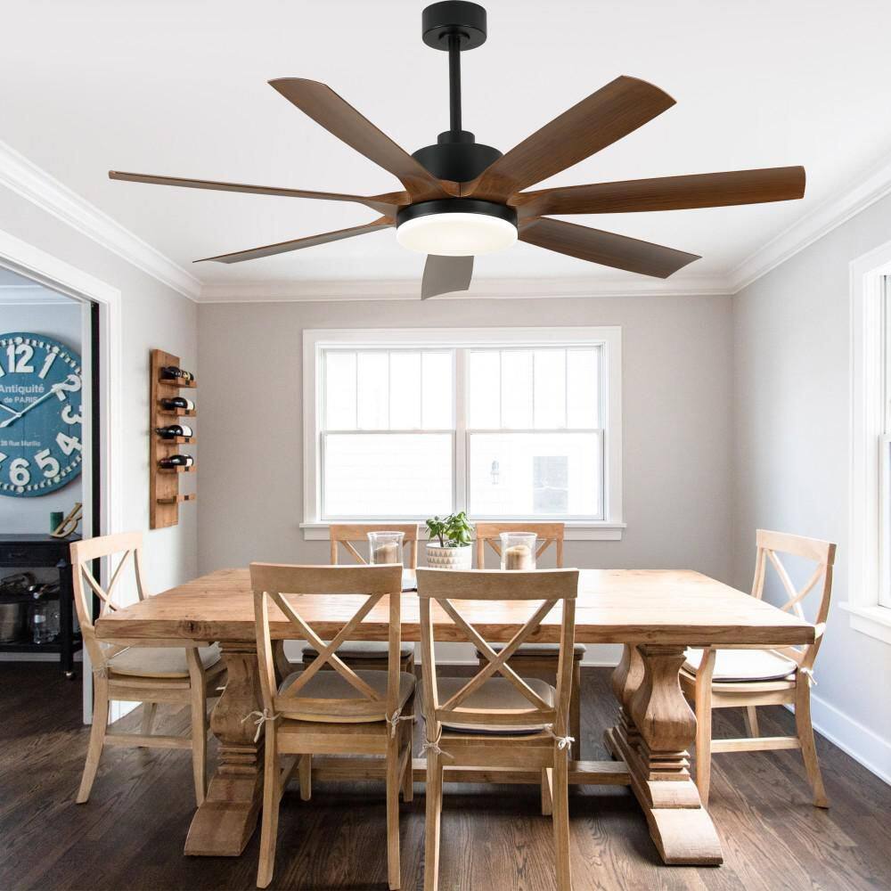 Vinca 60 in. Indoor Matte Black Scandi Petal Large Ceiling Fan with LED lights, Modern 6-Speed Ceiling Fan with Remote price history on PriceWatchPro