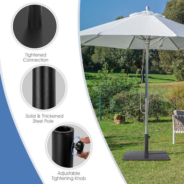 Downtown Kust Belichamen Costway 35 lbs. metal 20 in. Square Patio Umbrella Base Weighted 35 lbs.  Outdoor Market Stand Footpads in Black NP10529 - The Home Depot