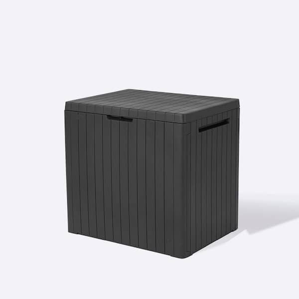 Outdoor Storage Box, 30 Gallon Deck Box, Indoor and Outdoor Use, Can Store Gardening Tools, UV Resistant, Dark Grey