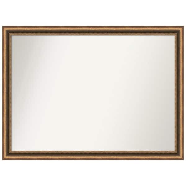 Amanti Art Manhattan Bronze Narrow 42 in. W x 31 in. H Non-Beveled Wood Bathroom Wall Mirror in Bronze, Gold