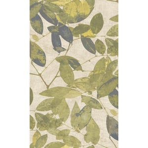 Golden Green Beech Tree Leaves Botanical Double Roll Non-Woven Non-Pasted Textured Wallpaper 57 Sq. Ft.