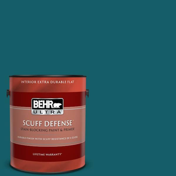 BEHR ULTRA 1 gal. #S-H-530 Tropical Skies Extra Durable Flat Interior Paint  & Primer 172301 - The Home Depot