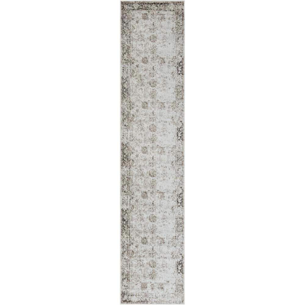 Unique Loom Sofia Casino Beige 2 ft. 7 in. x 12 ft. Area Rug 3193439