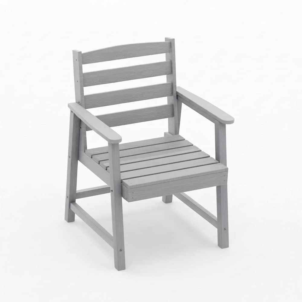Zeus & Ruta Gray HDPE Outdoor Patio Dining Chair (Set of 1) ZML
