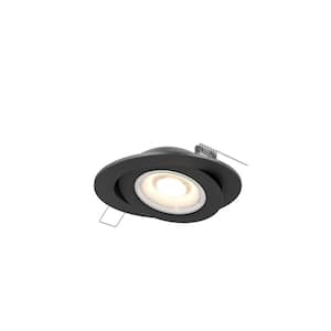 4 in. IC Rated, New Construction, Remodel, Flat Recessed Housing LED Gimbal Light