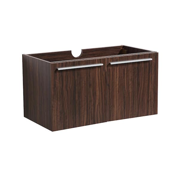 Fresca Vista 30 in. Modern Wall Hung Bath Vanity Cabinet Only in Walnut