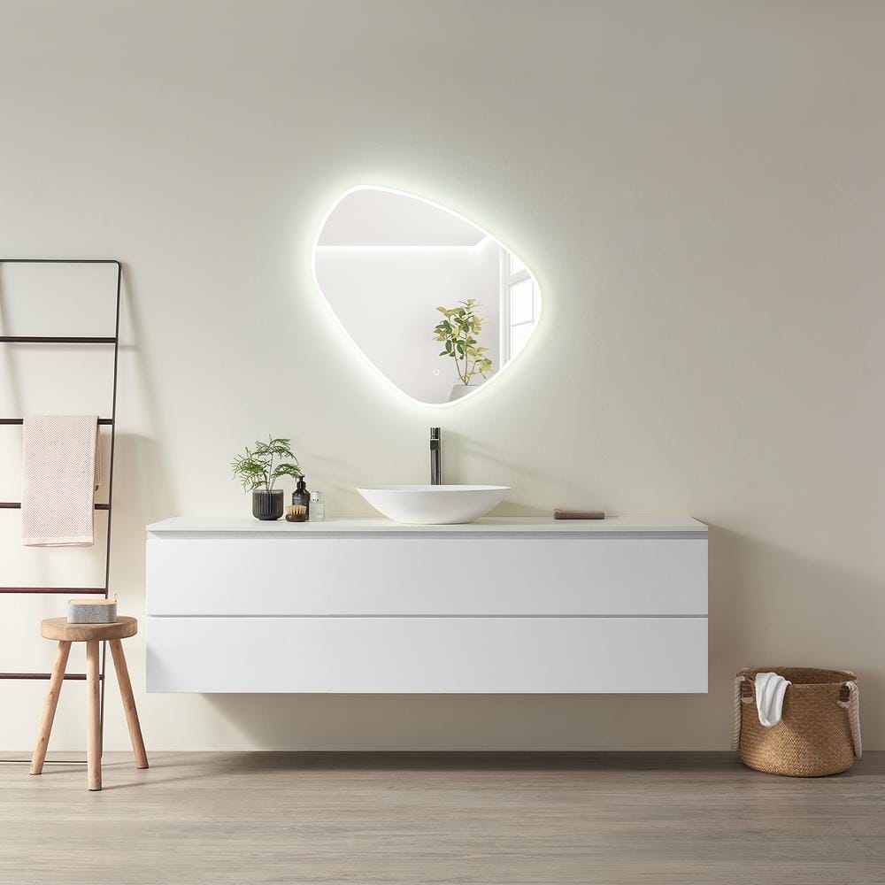 Rasso Frameless LED Lighted Bathroom Vanity Mirror