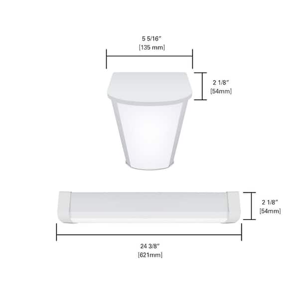 2 ft. 2100 Lumens Integrated LED Dimmable White Wraparound Light, 4000K