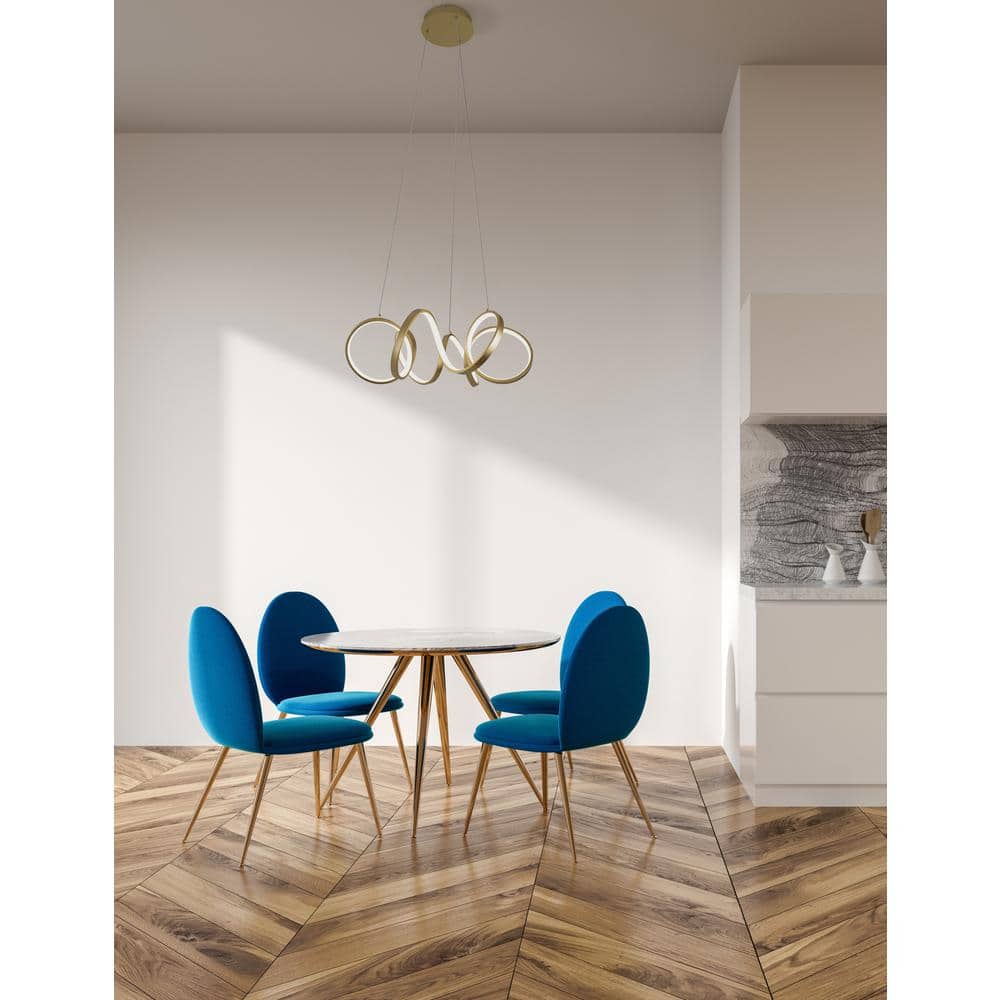 Antique Brass Helical LED Pendant Light