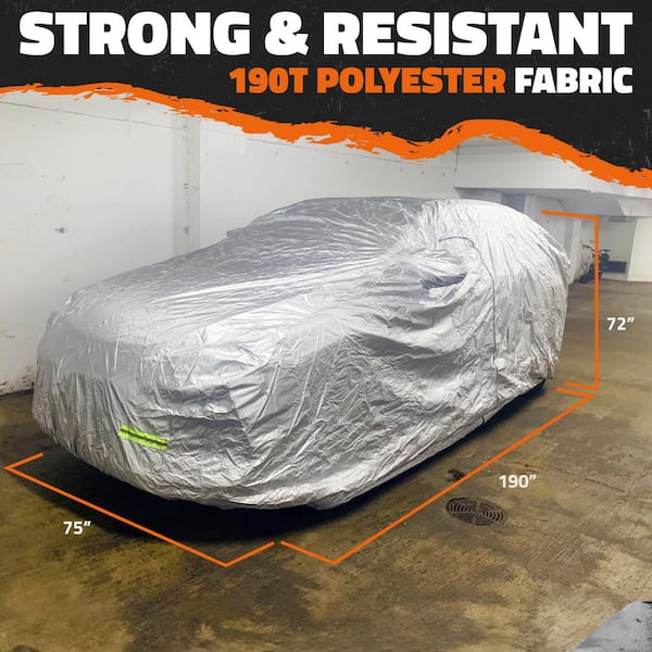 Mockins 190 in. x 75 in. x 72 in. Water Resistant Car Cover - 190T Silver Polyester - Medium SUV Cover