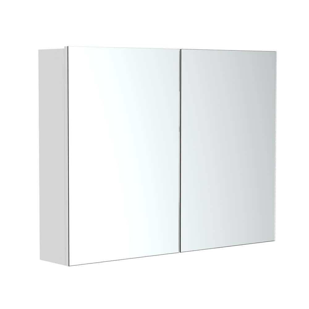 32 in. W x 24 in. H Rectangular Wood Medicine Cabinet with Mirror, Mirror Cabinet W/ Adjustable Shelf and 2 Doors price history on PriceWatchPro