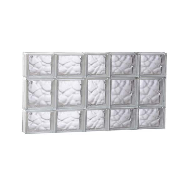 Clearly Secure 36.75 in. x 19.25 in. x 3.125 in. Frameless Wave Pattern Non-Vented Glass Block Window