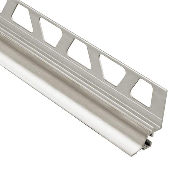Schluter Dilex-AHKA Brushed Nickel Anodized Aluminum 1/2 in. x 8 ft. 2-1/2 in. Metal Cove-Shaped Tile Edging Trim