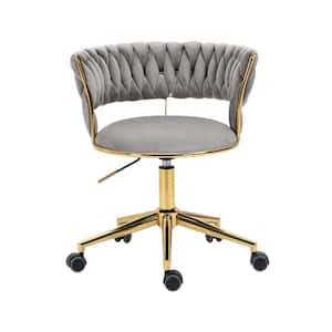 Gray Velvet Morden Swivel Height Adjustable Task Chair