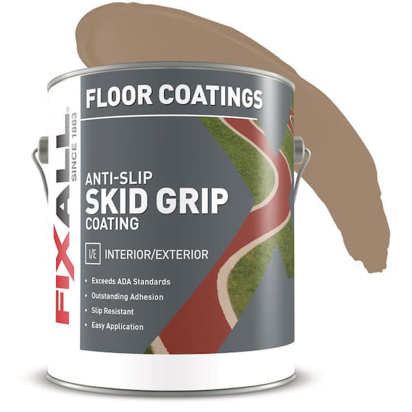 Skid Grip Anti-Slip Floor Coating, 1 Gallon, Camel, Slip-Resistant Pavement, Cement and Concrete Paint