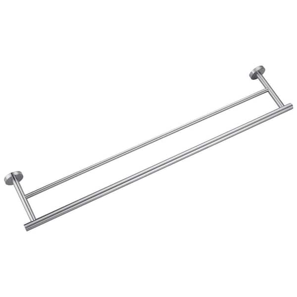 Thicken SUS 304 Stainless Steel Double Round Bar 32 in. Wall Mount Towel Bar Bath Hardware Accessory in Brushed Nickel