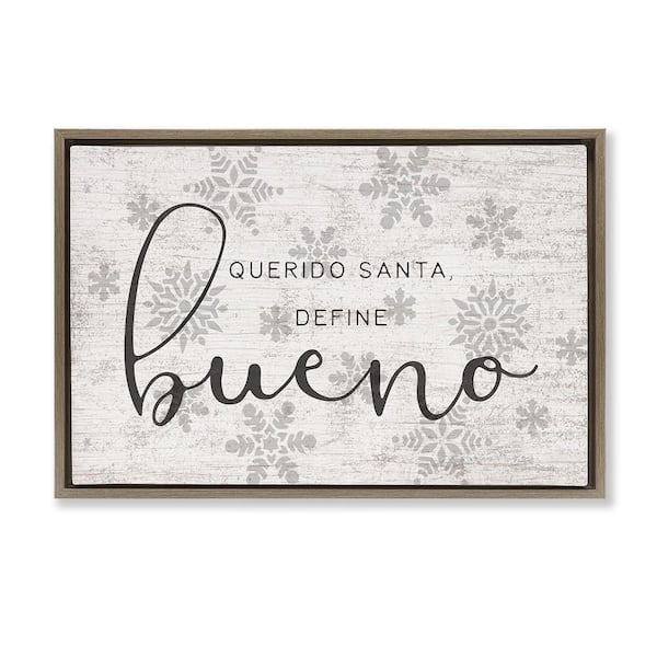 Stupell Industries Dear Santa Define Good by Lil' Rue Brown Floater Frame Abstract Graphic Art Print 17 in. x 25 in.