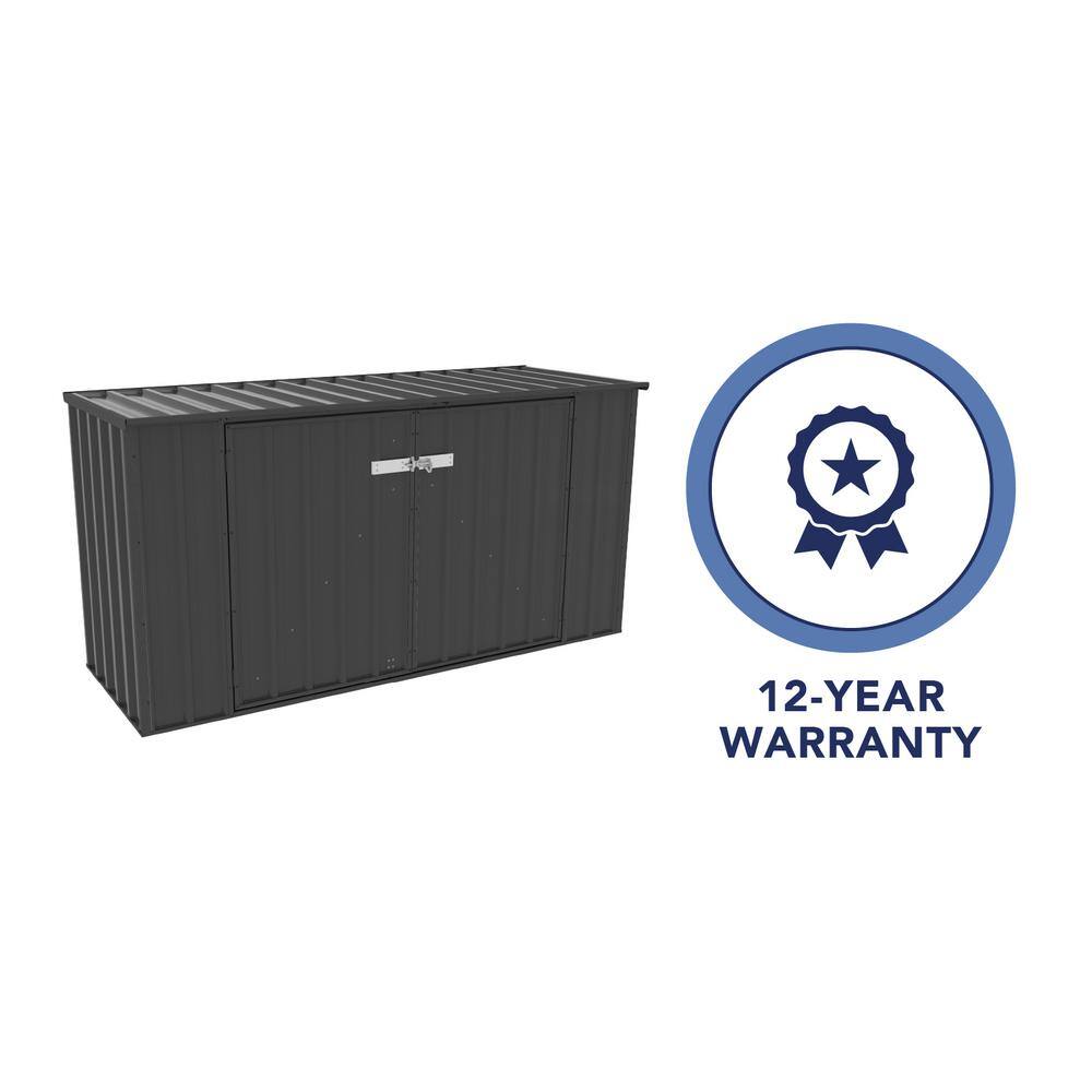 Monument Gray 7.5 Ft. x 2.5 Ft. Galvanized Steel Double Door Storage Shed