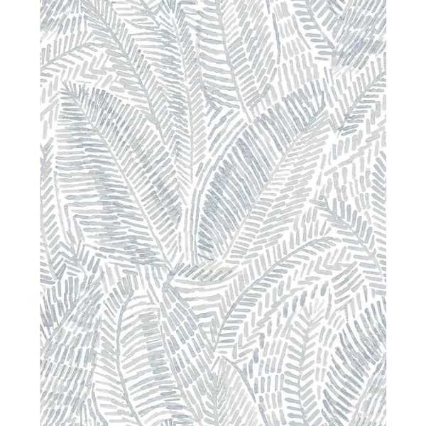 A-Street Prints Fildia Light Blue Botanical Matte Paper Non-Pasted Wallpaper