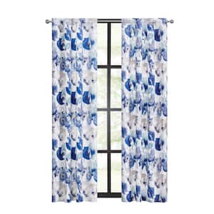 Poppy Field Polyester Room Darkening Window Panel - 50 in. W x 84 in. L in Blue