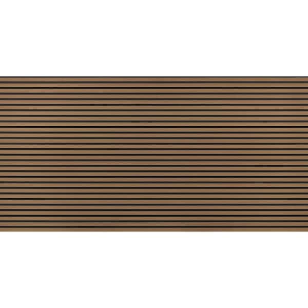 5/16 in. x 48 in. x 96 in. Blonde, Brown Wood HDF Decorative Slat Wall Panel (1-Piece)