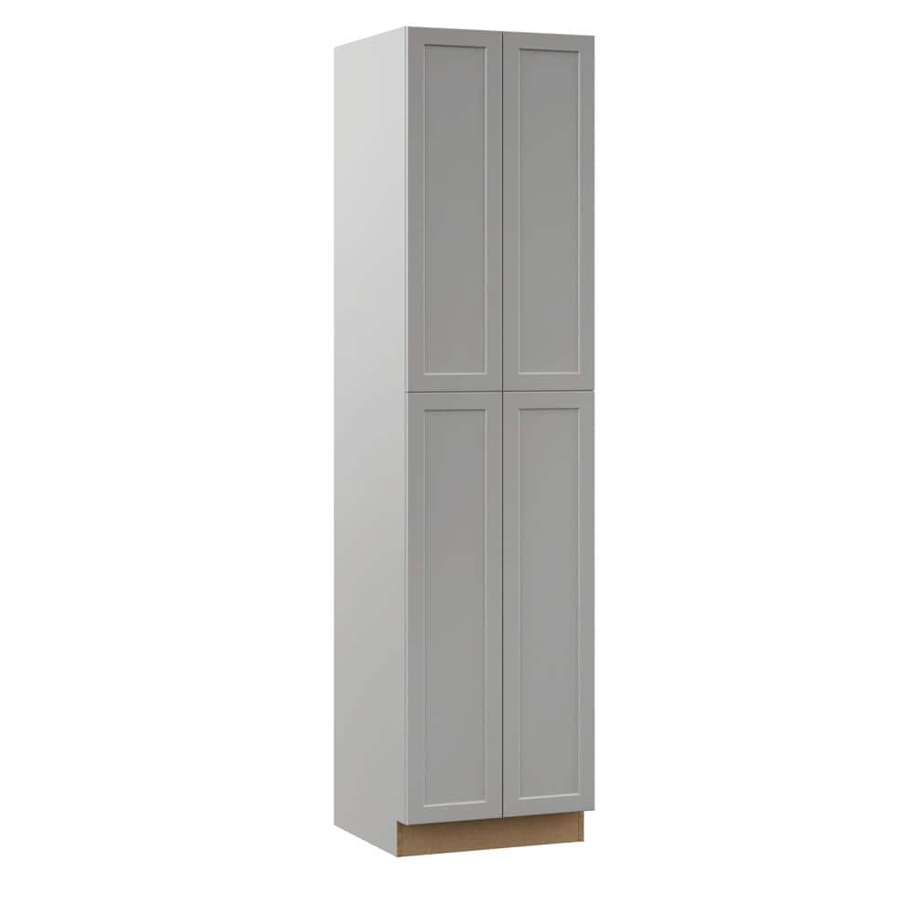 Designer Series Melvern 24 in. W x 24 in. D x 96 in. H Assembled Shaker Tall Pantry Kitchen Cabinet in Heron Gray