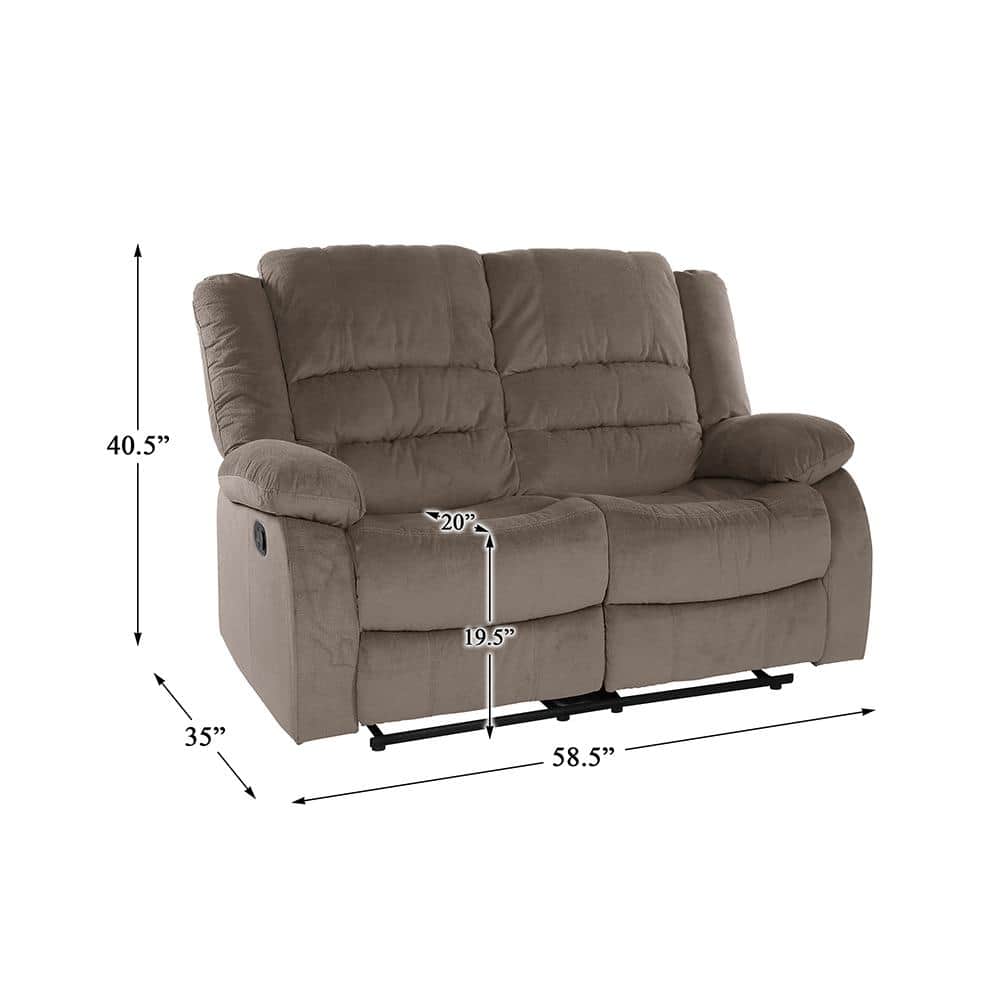 Jarita Chocolate Brown Microfiber Reclining Loveseat