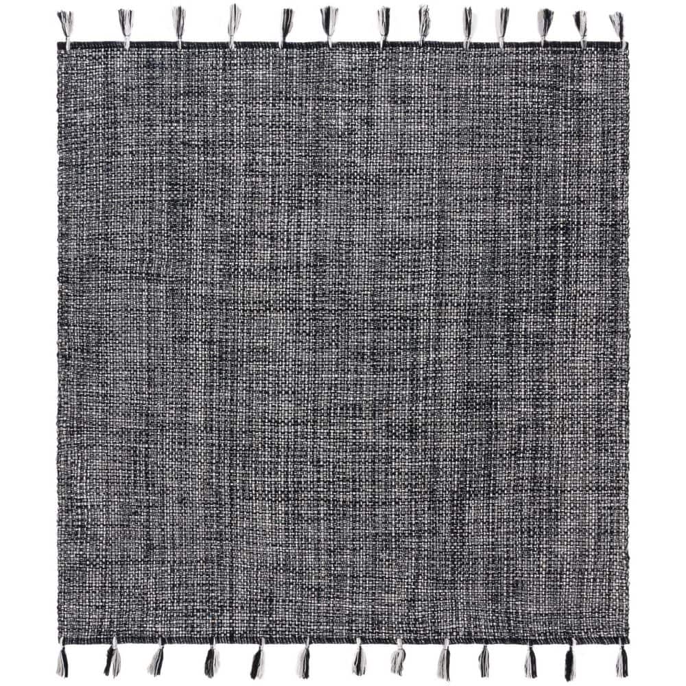 Montauk 6 ft. x 6 ft. Black Distressed Solid Fringe Square Area Rug price history on PriceWatchPro