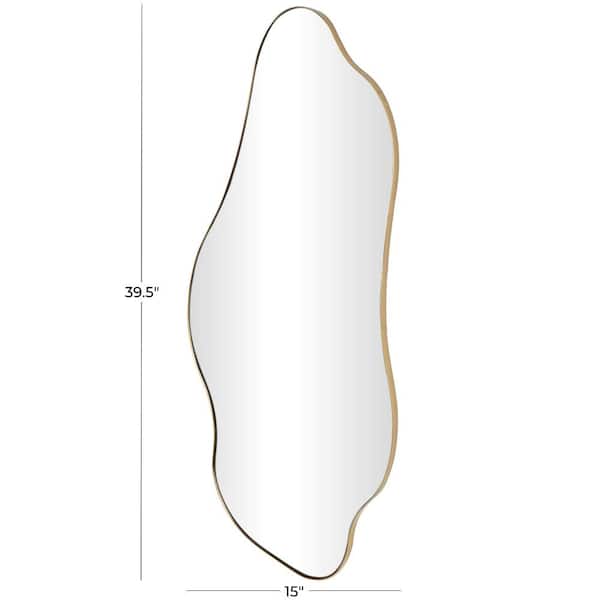 40 in. x 15 in. Wavy Oval Framed Gold Wall Mirror
