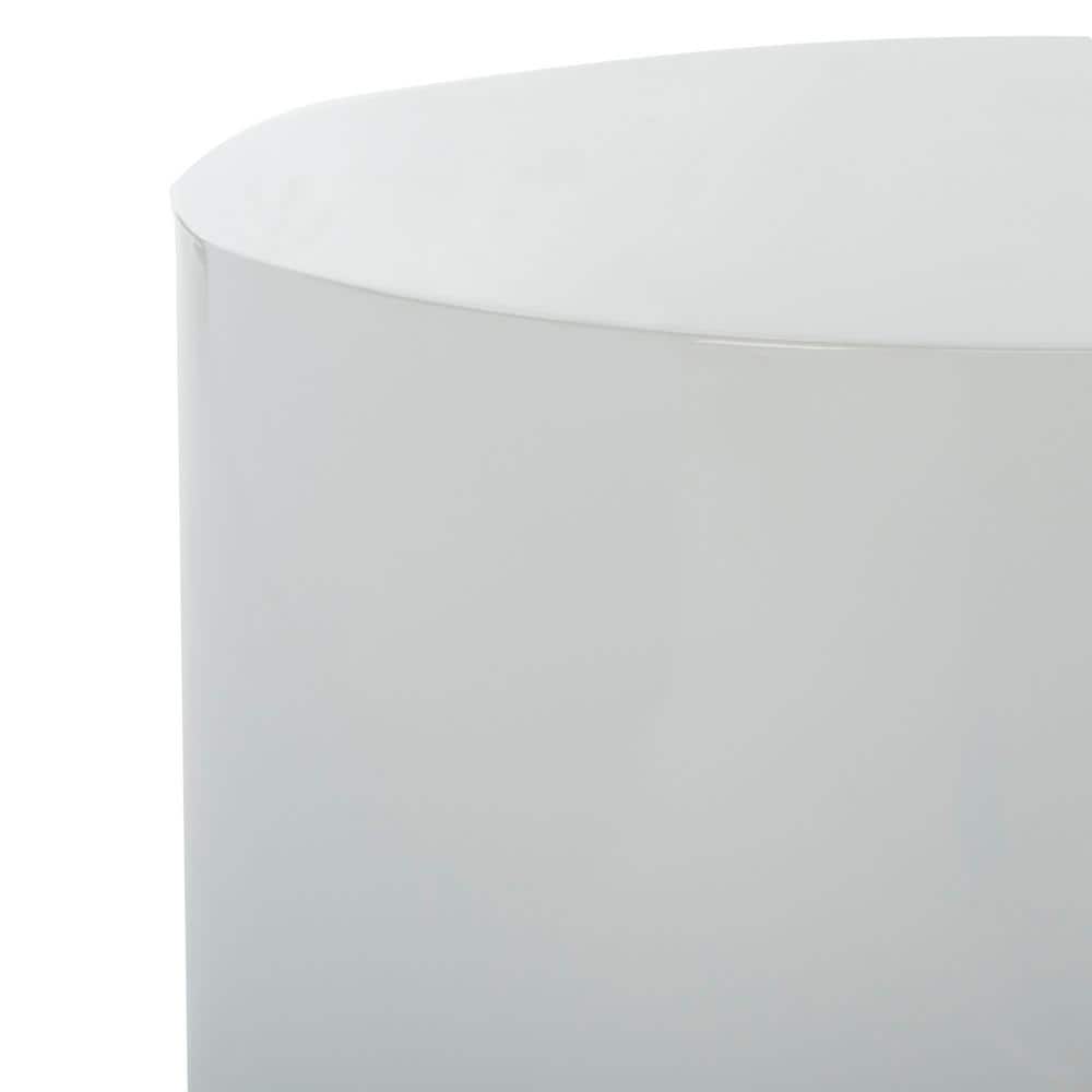18" Transitional Angelo Round Side Table in White & Gold