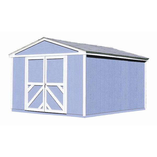 Handy Home Products Somerset 10 ft. x 14 ft. Wood Storage Building with Floor Kit