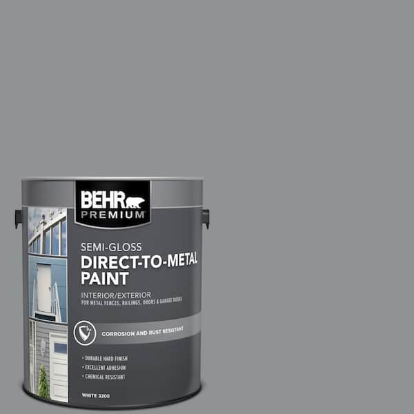 BEHR PREMIUM 1 gal. #PPU26-05 Flint Gray Semi-Gloss Direct to Metal Interior/Exterior Paint